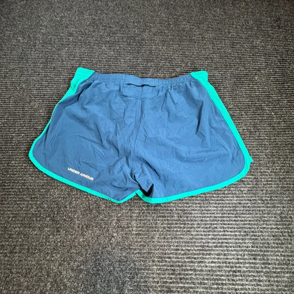 Under Armour Womens Fly By Running Shorts Teal Aqua Blue Mesh Panels Size Medium